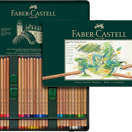 Faber-Castell Pitt Pastel Colour Pencils Tin of 60, Assorted, (27-112160)