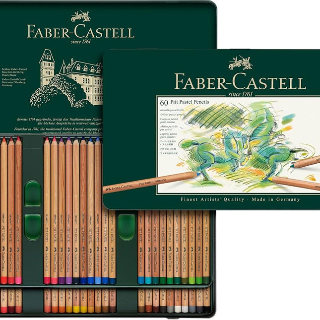Faber-Castell Pitt Pastel Colour Pencils Tin of 60, Assorted, (27-112160)