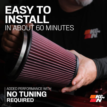 K&N Cold Air Intake Kit: Increase Acceleration & Engine Growl, Guaranteed to Increase Horsepower up to 9HP: Compatible with 1.5L, L4, 2016-2019 Chevy Malibu, 63-3106