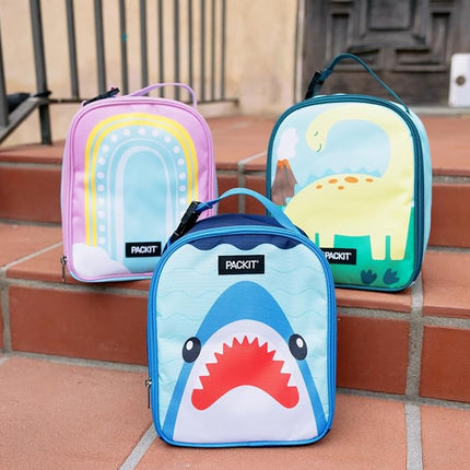 PackIt® Freezable Playtime Lunch Box, Rainbow, Built with EcoFreeze® Technology, Collapsible, Reusable, Zip Closure with Buckle Handle, Perfect for Keeping Lunches Fresh Large
