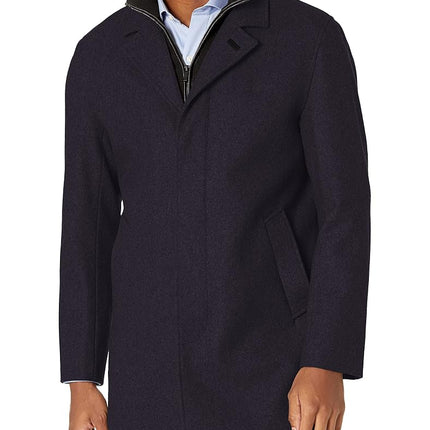 Cole Haan Men's Melton Wool Topper Coat, Navy, Small