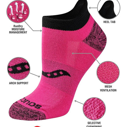 Saucony Women's RunDry Performance Heel Tab Athletic Socks, Available in S-L (8, 16, 24 Pairs), Black Multicolored (8 Pairs), Medium