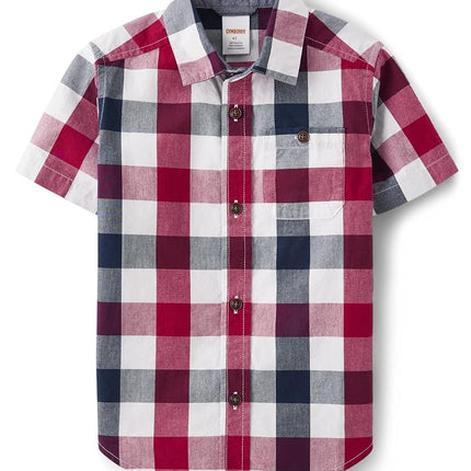 Gymboree,Boys,and Toddler Short Sleeve Button Up Shirt, Tidal, 2T