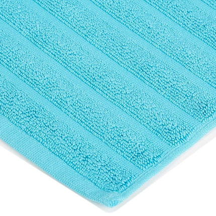 Juego de 2 alfombras de baño Superior 100% algodón peinado forrado (56 x 89 cm) - Turquesa