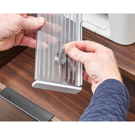 iDesign Linus Drawer Dividers, Plastic Drawer Separators in a Set of 2, Deep Drawer Organiser System, Clear