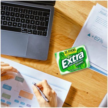Wrigley's Extra Spearmint Chicle sin azúcar, paquete de 6 unidades de 35 chicles (210 chicles en total)