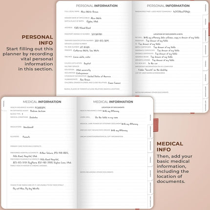 Clever Fox End of Life Planner – Final Arrangements Organizer for Beneficiary, Will Preparation, Last Wishes & Funeral Planning, A4 (Rose Gold)
