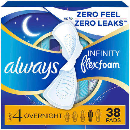 Always Infinity Feminine Pads for Women, Flexfoam 