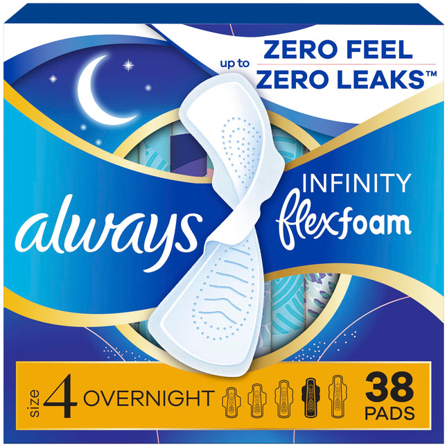 Always Infinity Feminine Pads for Women, Flexfoam 
