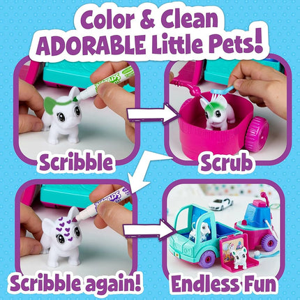 Crayola Scribble Scrubbie Pets Grooming Truck, Toy Pet Playset, Gift for Kids, Age 3, 4, 5, 6