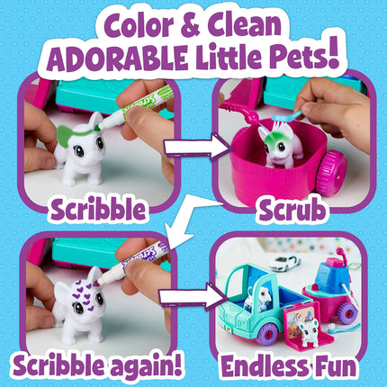 Crayola Scribble Scrubbie Pets Grooming Truck, Toy Pet Playset, Gift for Kids, Age 3, 4, 5, 6