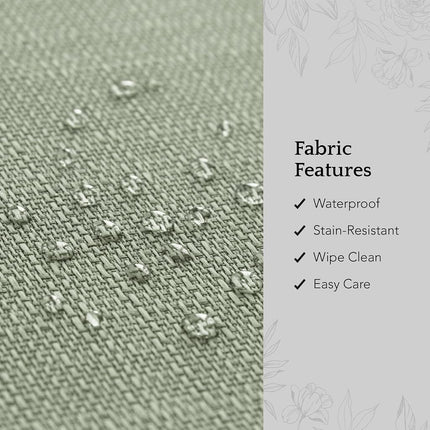 Elrene Home Fashions Laurel Solid Texture Water and Stain Resistant Tablecloth, 90" Round, Sage