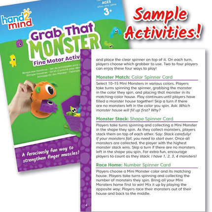 Learning Resources Grab That Monster Fine Motor Activity Set - Toddler Skills Games, Occupational Therapy Toys, Preschool Learning Activities