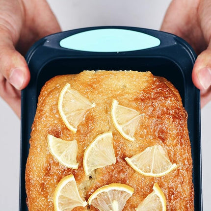 Trudeau Structure Loaf Pan Silicone Bakeware, 8.5" x 4.5", Mint/Black