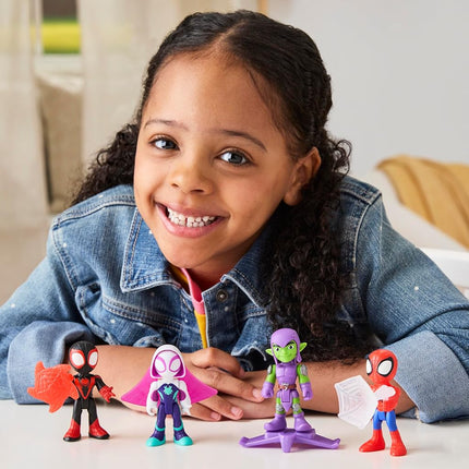 Spidey and his Amazing Friends Marvel Web-Slinging Adventure Set, Spider-Man Action Figures, Grün