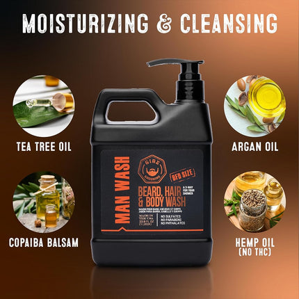 Man Wash BHB, jabón facial, barba y cabello 355 ML