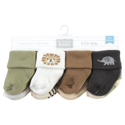 Hudson Baby Chaussettes nouveau-né et Terry en coton riche unisexe pour bébé, Brave Lion, 6-12 mois, Brave Lion, 6-12 mois