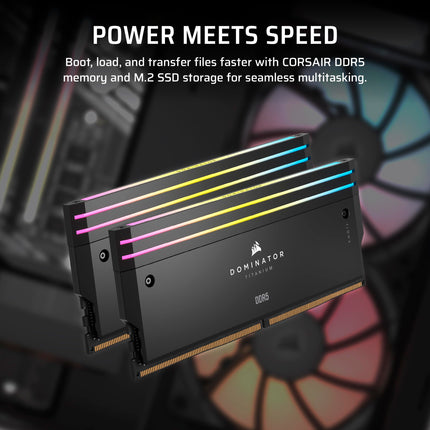 Corsair Vengeance i5100 - Gaming PC - Liquid Cooled Intel Core i9-14900KF CPU - NVIDIA GeForce RTX 5080 GPU - Dominator Titanium RGB DDR5 32GB Memory - 2TB M.2 SSD - Black