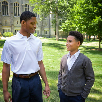 French Toast Boys' Expandable Collar Button Down Dress Shirt with Long Sleeves (Standard & Plus), White, 18 Years