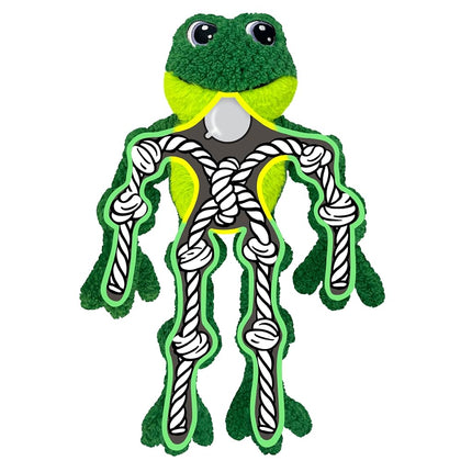 KONG Knots Frog Plush Rope Dog Toy with Squeaker, Large/X-Large Dogs