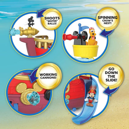 Disney Junior Mickey Mouse Funhouse Treasure Adventure Pirate Ship with Bonus Figures, 18-Piece Toy Figures and Playset, Toys for Kids Ages 3 and Up, Amazon Exclusive