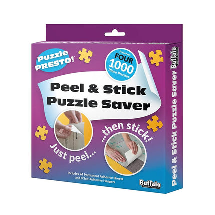 (4 Pack) Puzzle Presto! Peel & Stick Saver: The Original and Still The Best Way to Preserve Your Finished Puzzle! 24 Adhesive Sheets and 8 Adhesive Hangars.