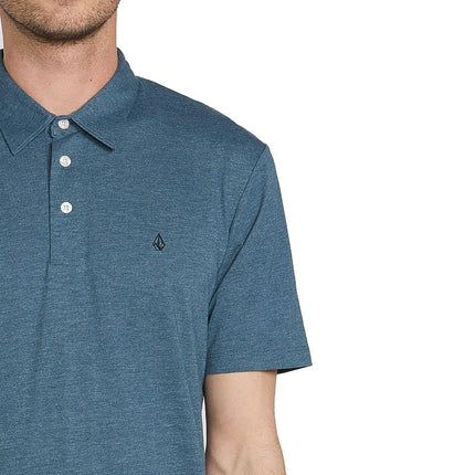 Volcom Men's Banger Polo Shirt, Airforce Blue, Medium