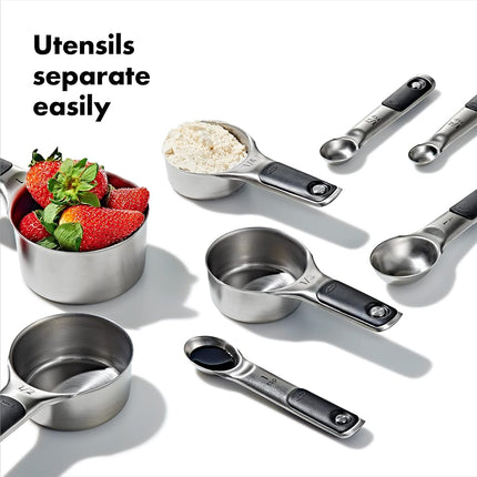 Ensemble de tasses et cuillères à mesurer OXO Good Grips, acier inoxydable