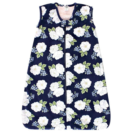 Saco de dormir de felpa de piel sintética unisex Hudson Baby para bebés, manta portátil, Peonías blancas, 6-12 meses