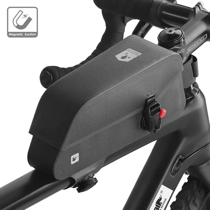 Rhinowalk Bike Top Tube Bag Bike Frame Bag Fully Waterproof and Stable Bicycle Frame Bag Bicycle Bag Professional Cycling Accessories for Mountain Road Bike-Black