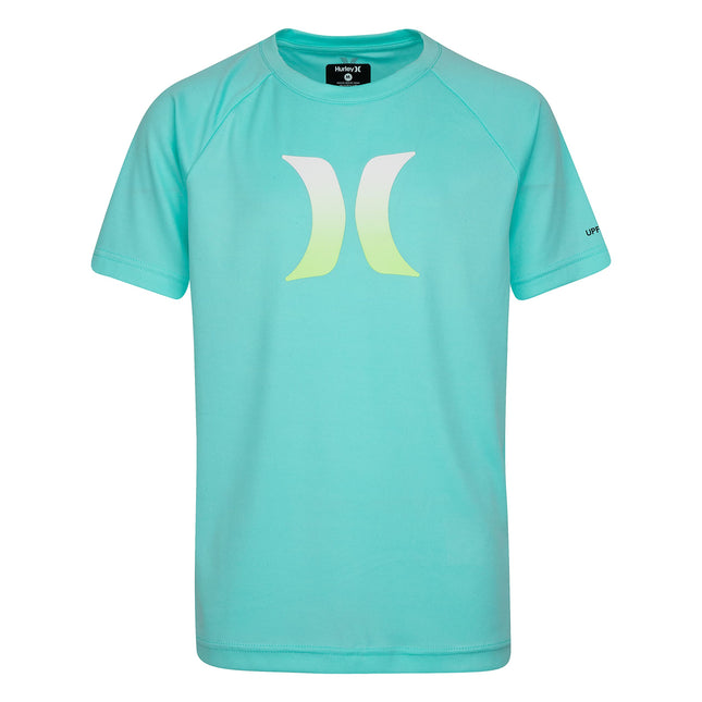 Hurley Boys' Rash Guard Shirt, Green/Icon, Medium