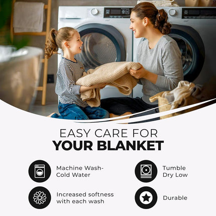 Superior 100% Cotton Thermal Blanket, Soft and Breathable Cotton for All Seasons, Bed Blanket and Oversized Throw Blanket with Luxurious Diamond Weave - Full/Queen Size, Black