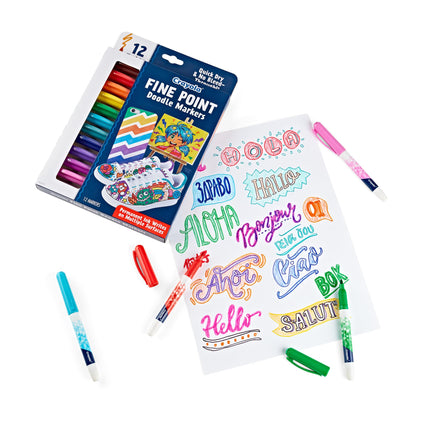 Marqueurs Pointe Fine Crayola, Marqueurs d'Art, Cadeaux pour Ados, 12 unités