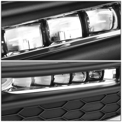 DNA MOTORING FL-ZTL-257-CH Luces antiniebla LED con bisel e interruptor lado del conductor y del pasajero Mejora la visibilidad [Compatible con Honda Accord 16-17]