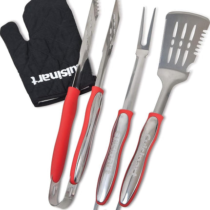 Cuisinart CGS-134 Grilling Tool Set with Grill Glove, Red (3-Piece)