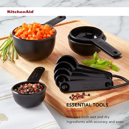KitchenAid Universal Measuring Cup and Spoon Set, 9 Piece, Black