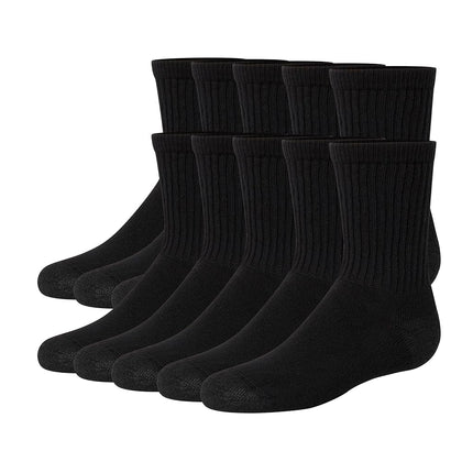 Hanes Chaussettes d'uniforme garçon, anti-humidité, fond rembourré, 10 paires, noir – Paquet de 12, Moyen
