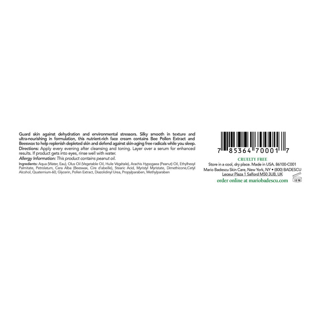 Mario Badescu Skin Care Night Cream - Bee Pollen 1oz (30g)