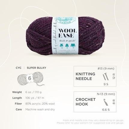Lion Brand Yarn 640-144-3 Yarn, 3-Pack, Raisin 3 Pack