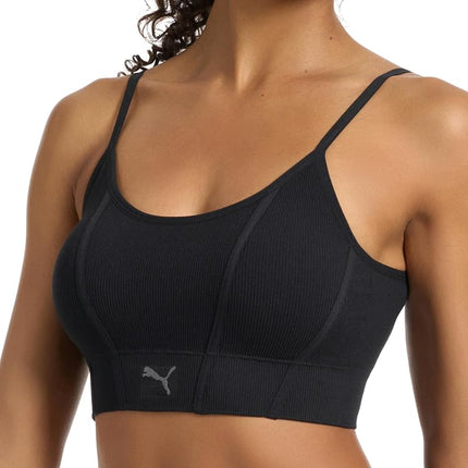 PUMA Women's 2 Pack Seamless Sports Bra, Opaque, White/Black, L