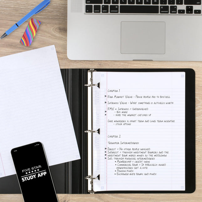 Five Star Loose Leaf Paper + Study App, College Ruled Filler Notebook Paper, Reinforced, Fights Ink Bleed, 8-1/2" x 11", 80 Sheets (170102)