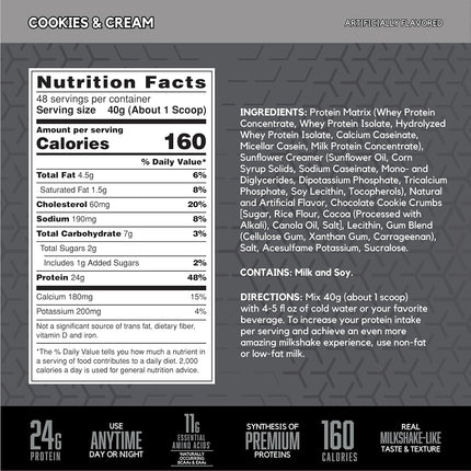 BSN Syntha 6 Edge Ultra Premium Lean Muscle Protein Powder 48 Serving, Cookies and Cream
