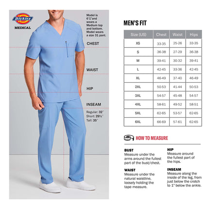 Dickies EDS Signature Scrubs for Men, Multi-Pocket V-Neck Scrub Top in Soft Brushed Poplin 81906, Olive, Large