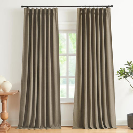 Vision Home Brown Pinch Pleated Full Blackout Curt