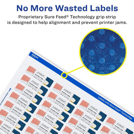 Avery Glossy White Rectangle Labels with Sure Feed, 5" x 1.75", 600 Glossy White Labels, Print-to-The-Edge, Permanent Label Adhesive, Laser/Inkjet Printable Labels