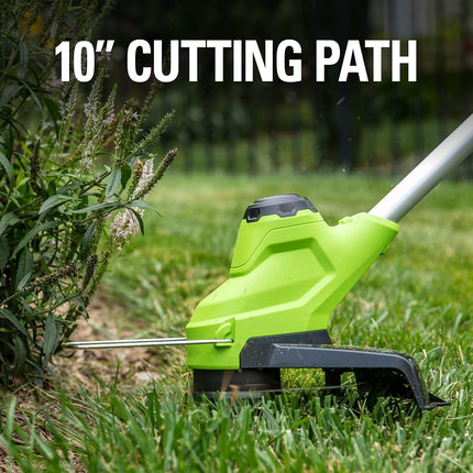 Greenworks 24V 10" Cordless TORQDRIVE� String Trimmer, 2.0Ah Battery and Charger Included