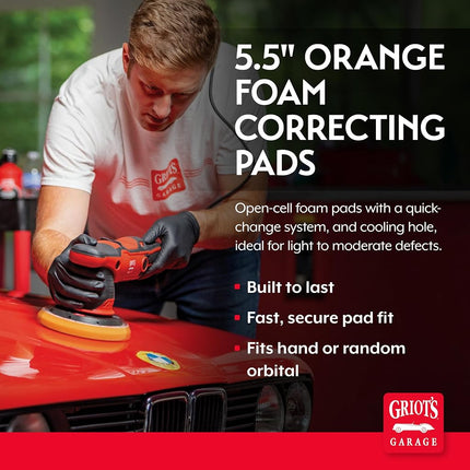 Griot's Garage 5.5" Orange Foam Correcting Pads (Set of 2)