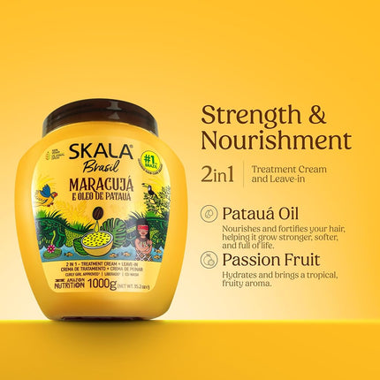 SKALA Maracuja Passion Fruit - Vegan, Cruelty-Free, Silicone, Sulfate & Paraben Free - Brazilian Moisturizing & Nourishing Formula for Curls