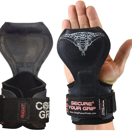 Guantes de levantamiento de pesas Cobra Grips PRO, correas de alta resistencia, alternativa a los ganchos de levantamiento de potencia, para peso muerto con soporte de muñeca acolchado de neopreno ajustable integrado