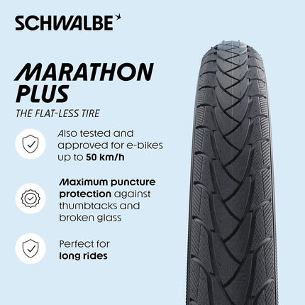 Schwalbe 318382 - tire marathon plus 20x1.75 s-guard hs440 twinskin performance endurance rigida, Black Reflex